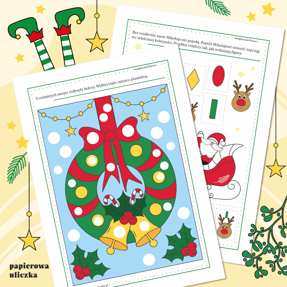 Papierowa_Uliczka_Swiateczne_Harce_przykladowe_karty_4 świąteczne karty pracy dla przedszkolaków