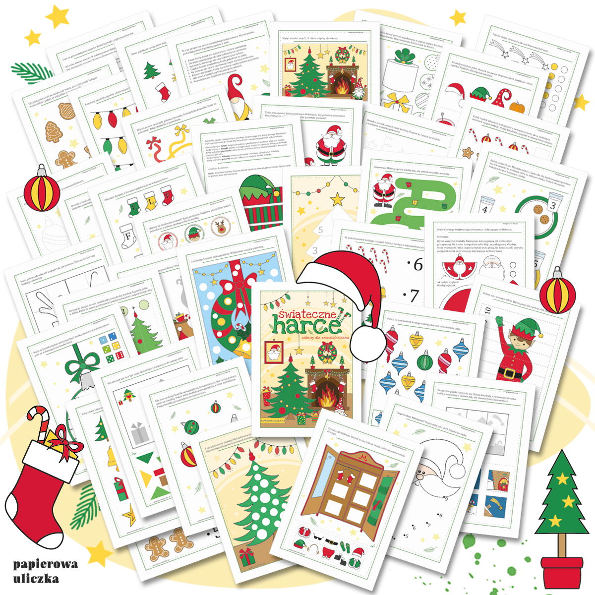 świąteczne karty pracy dla przedszkolaków